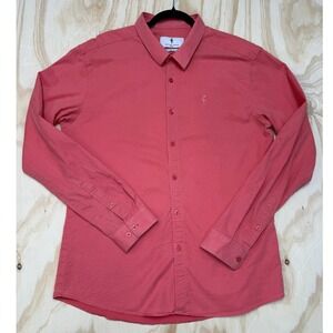 Father Sons Mens XXXL Coral Pink Stretch Slim Fit Button Down Shirt FS670C